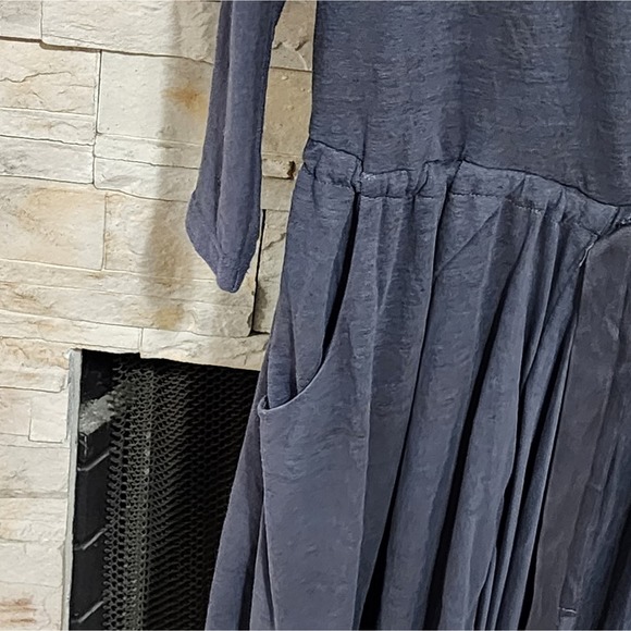 Free People‎ Boho Grey Dress Lagenlook Oversized Women's XS has pockets - Picture 7 of 8